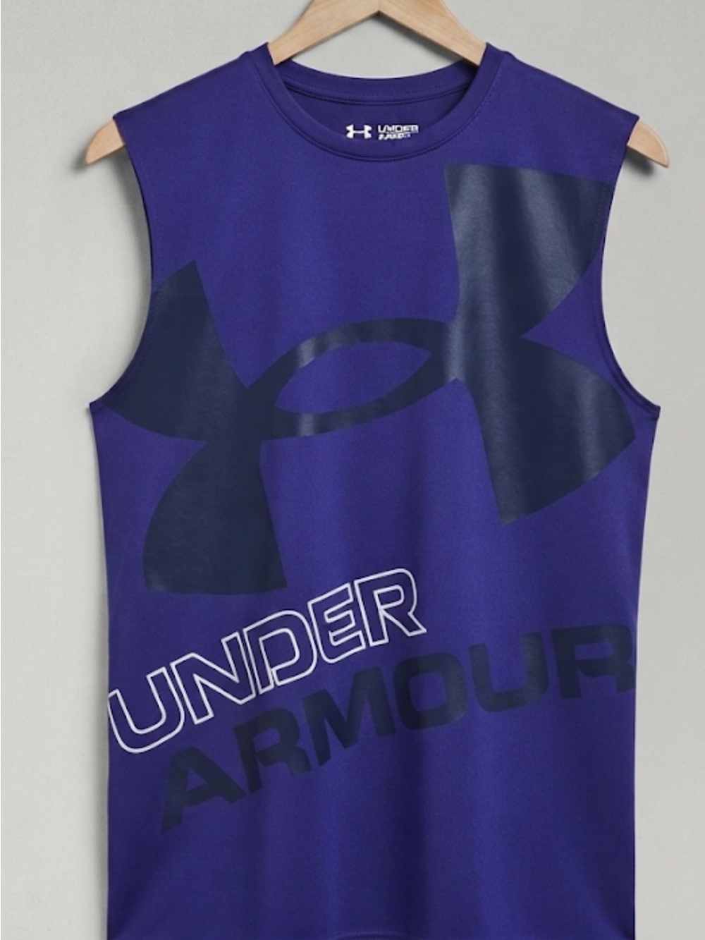 Under Armour Boys' Purple Sleeveless Performance Tee, workout, athletic